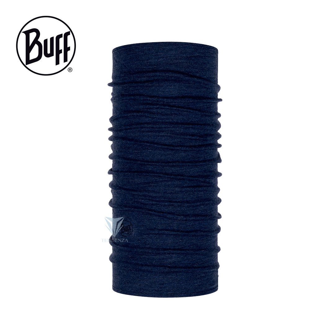 BUFF BF113022 保暖織色-美麗諾羊毛頭巾-午夜藍