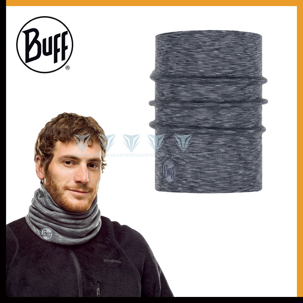 BUFF BF117821 耐寒條紋-美麗諾羊毛領巾-編織霧灰