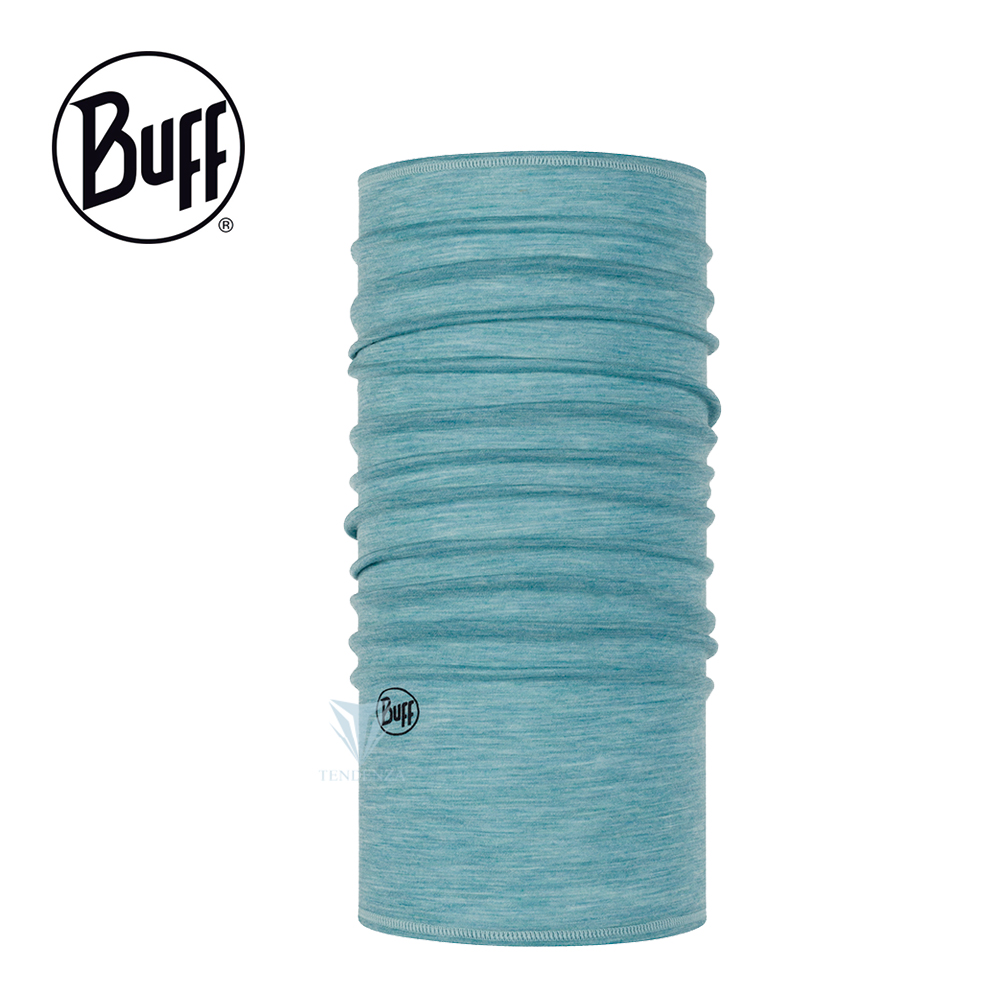 BUFF BF113010 舒適素面-美麗諾羊毛頭巾-粉藍水漾