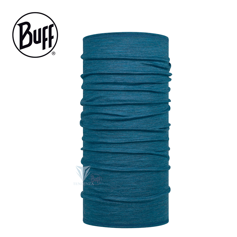 BUFF BF113010 舒適素面-美麗諾羊毛頭巾-霧灰藍