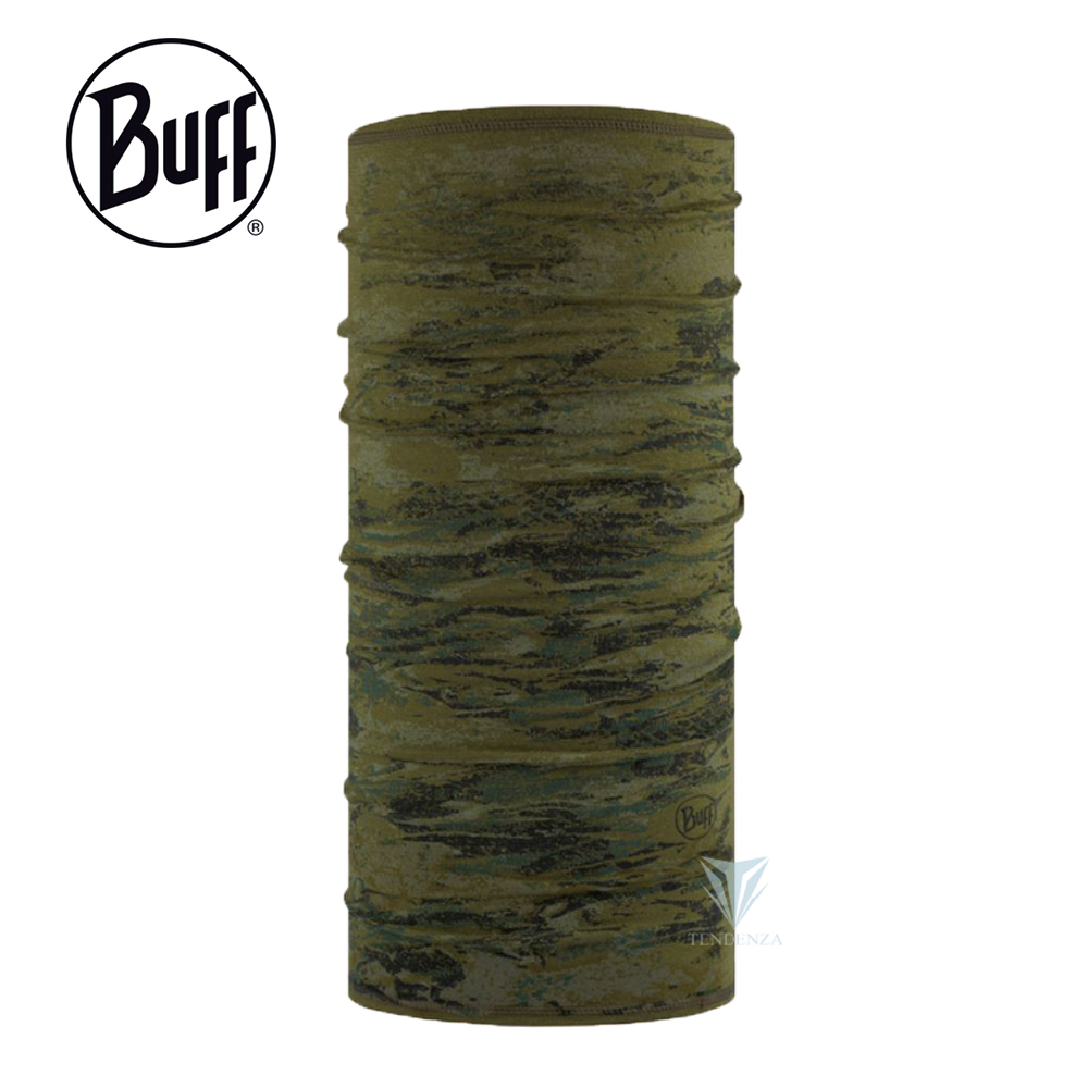 BUFF BF130051 舒適印花-美麗諾羊毛頭巾-迷彩橄綠