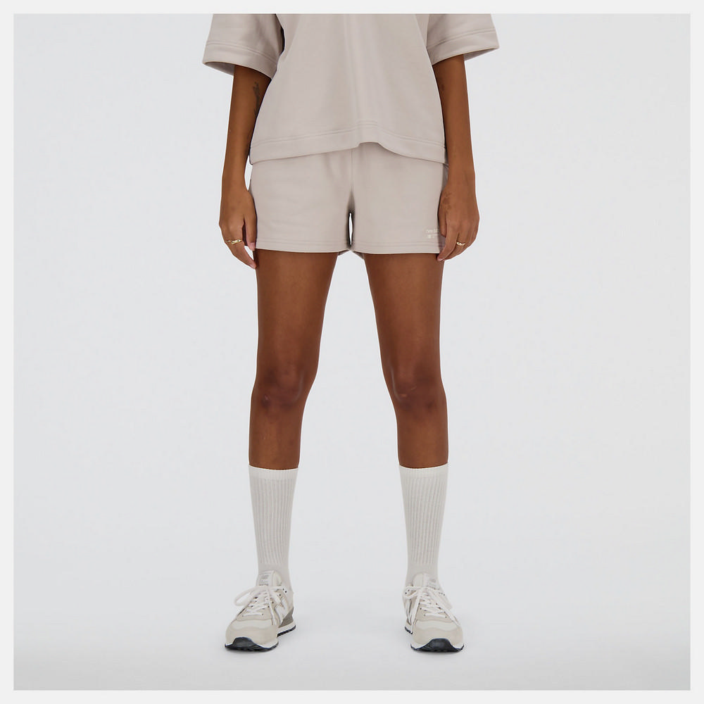 【New Balance】女 短褲 米灰_WS33502MNK-F