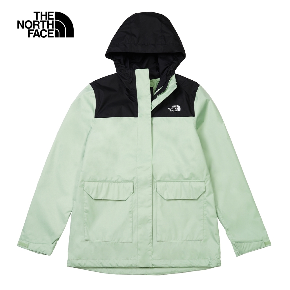 【The North Face】女 拼接防水透氣連帽衝鋒外套-NF0A88RSI0G