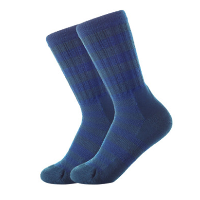 Xavagear 登山運動美麗諾羊毛襪 36-40碼 灰藍粗條紋