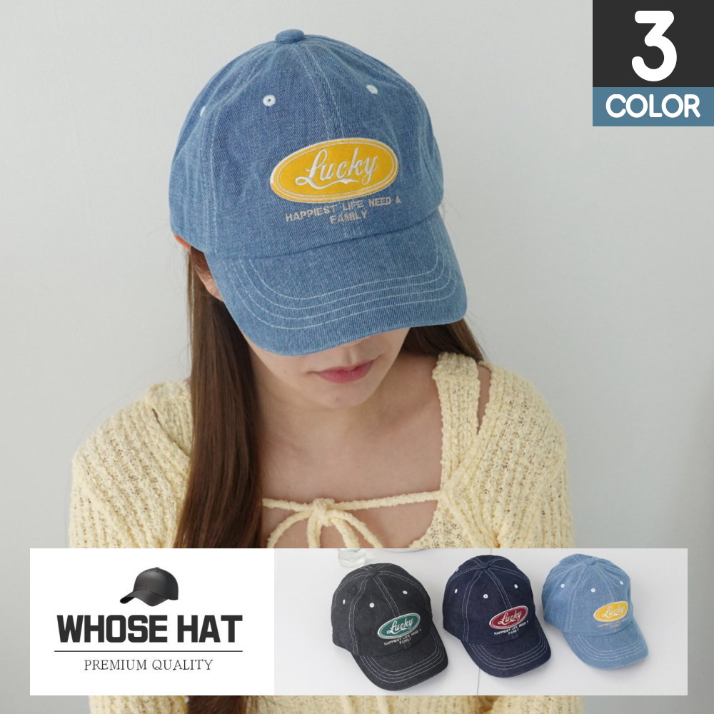 【WHOSE HAT】韓國製 牛仔刺繡棒球帽 鴨舌帽 遮陽帽 帽子