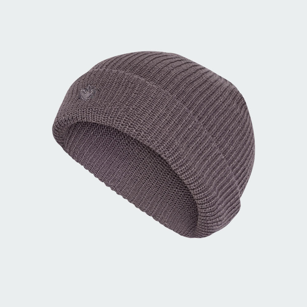 【ADIDAS】SHORT BEANIE 保暖帽 男女款 毛帽 針織帽 灰紫色-IY7031