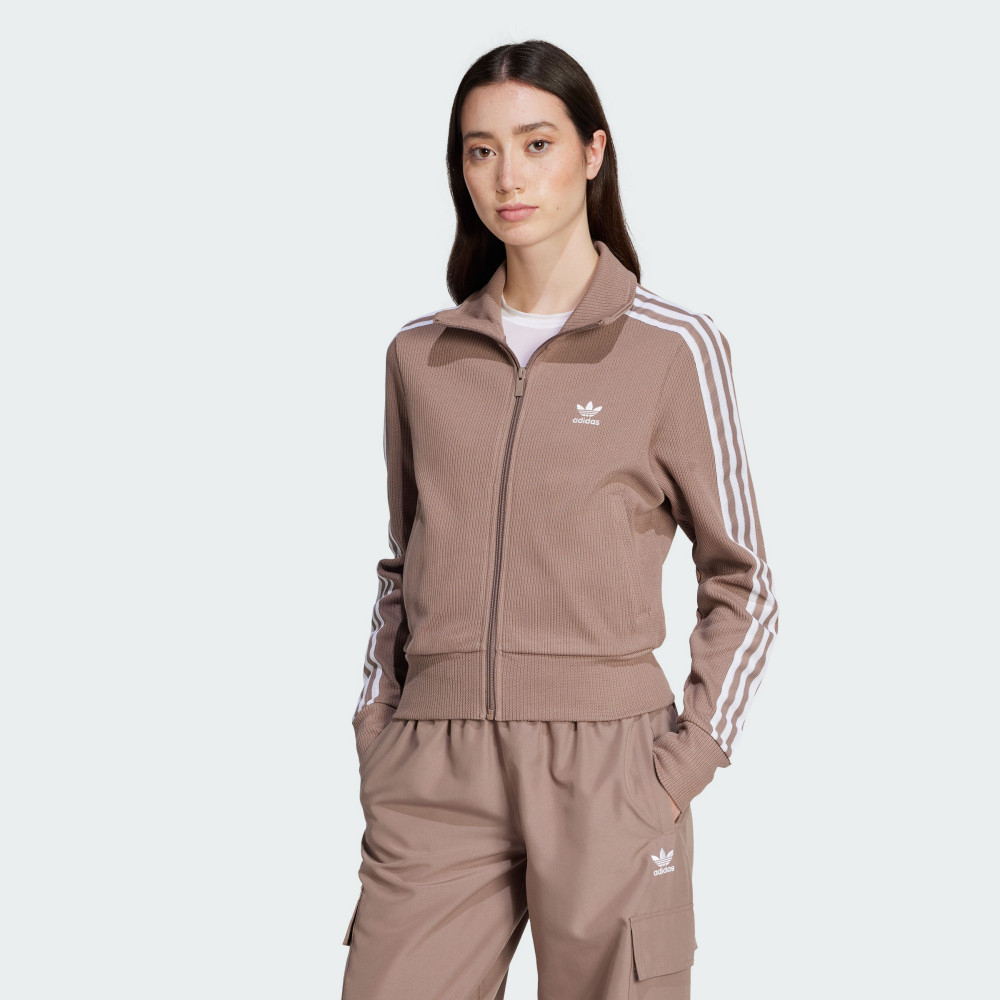 【ADIDAS】KNITTED TOP 休閒外套 女 奶茶色-JD4604