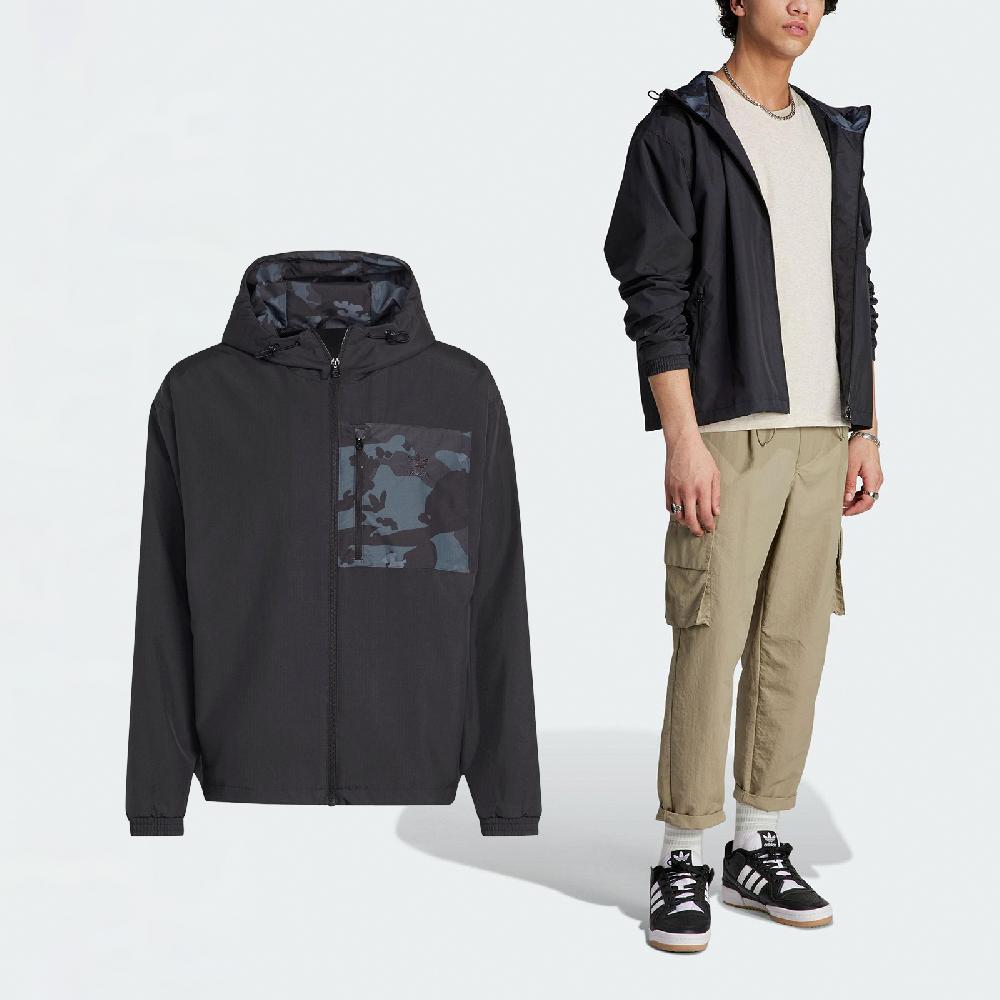 連帽外套 Graphics Camo Windbreaker Jacket 男款 黑 藍 迷彩 防風 立領 II8154