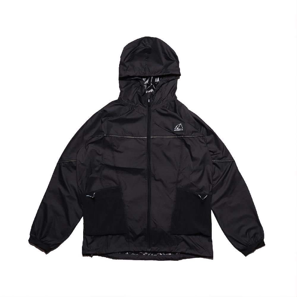 外套 Logo Windbreaker JKT 女款 紐巴倫 防風 風衣外套 連帽 收納 黑 白 WJ11590BK