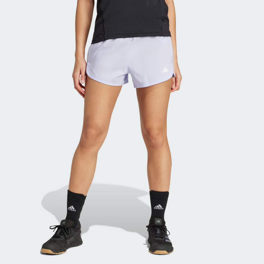【ADIDAS】PACER WVN HIGH 運動褲 短褲 女 淡藍紫-JD2298