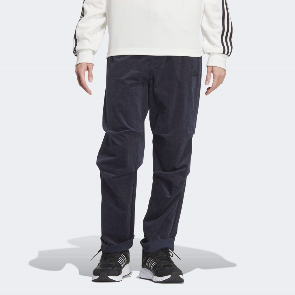 【ADIDAS】TH TEXTURED PNT 長褲 男款 運動 燈芯絨 深藍色-JI8690
