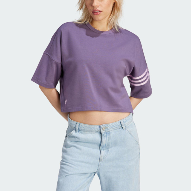 Adidas T-Shirt [IP8973 女 短袖 上衣 亞洲版 運動 經典 休閒 復古 寬鬆 棉質 紫