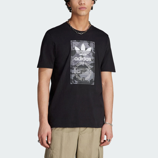 Adidas Camo Tongue Tee II8156 男 短袖 上衣 T恤 亞洲版 經典 休閒 迷彩 舒適 黑