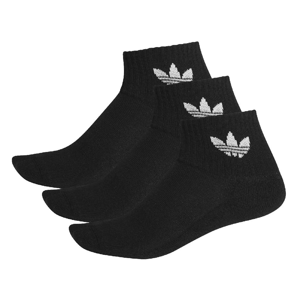 Adidas 襪子 Mid Ankle Socks 黑 白 男女款 低筒襪 三葉草 愛迪達 3雙入 FM0643