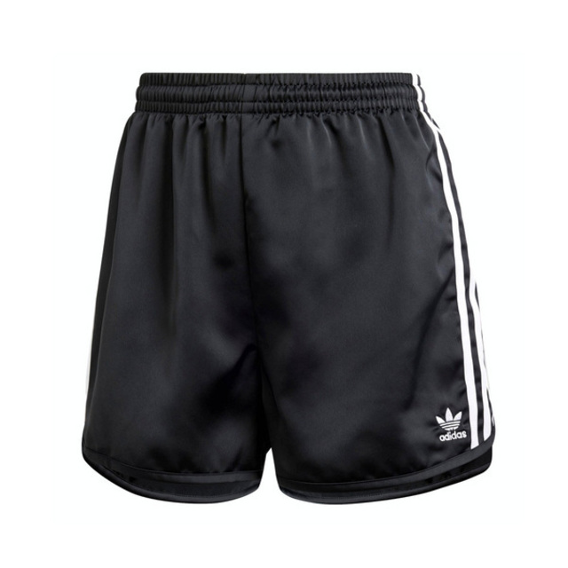 Adidas Sprint Shorts [IU2528 女 短褲 運動 休閒 復古 三葉草 寬鬆 缎布 黑白