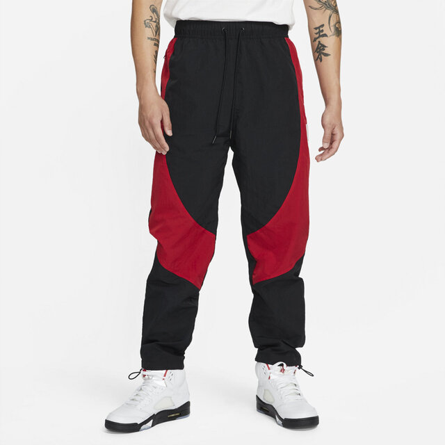 Nike As M J Flt Suit Pant [CV3175-010 男 長褲 梭織 運動 休閒 抽繩褲腳 黑紅