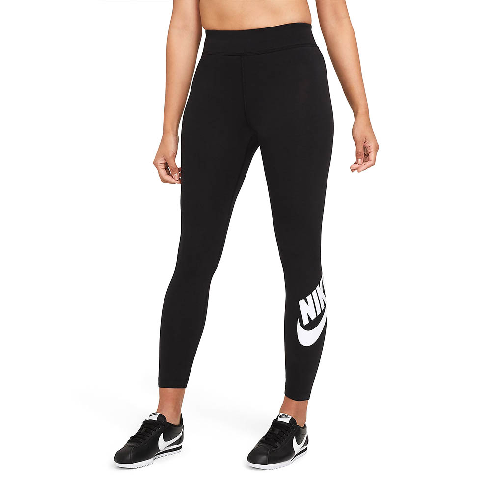 Nike Essential 女 黑 大Logo 高腰 彈性 透氣 棉 內搭 長褲 CZ8529-010