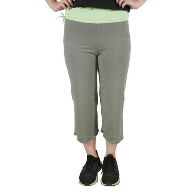 Nike [205829-055 女 韻律褲 合身 運動 居家 彈性 速乾 灰綠 展示 福利品