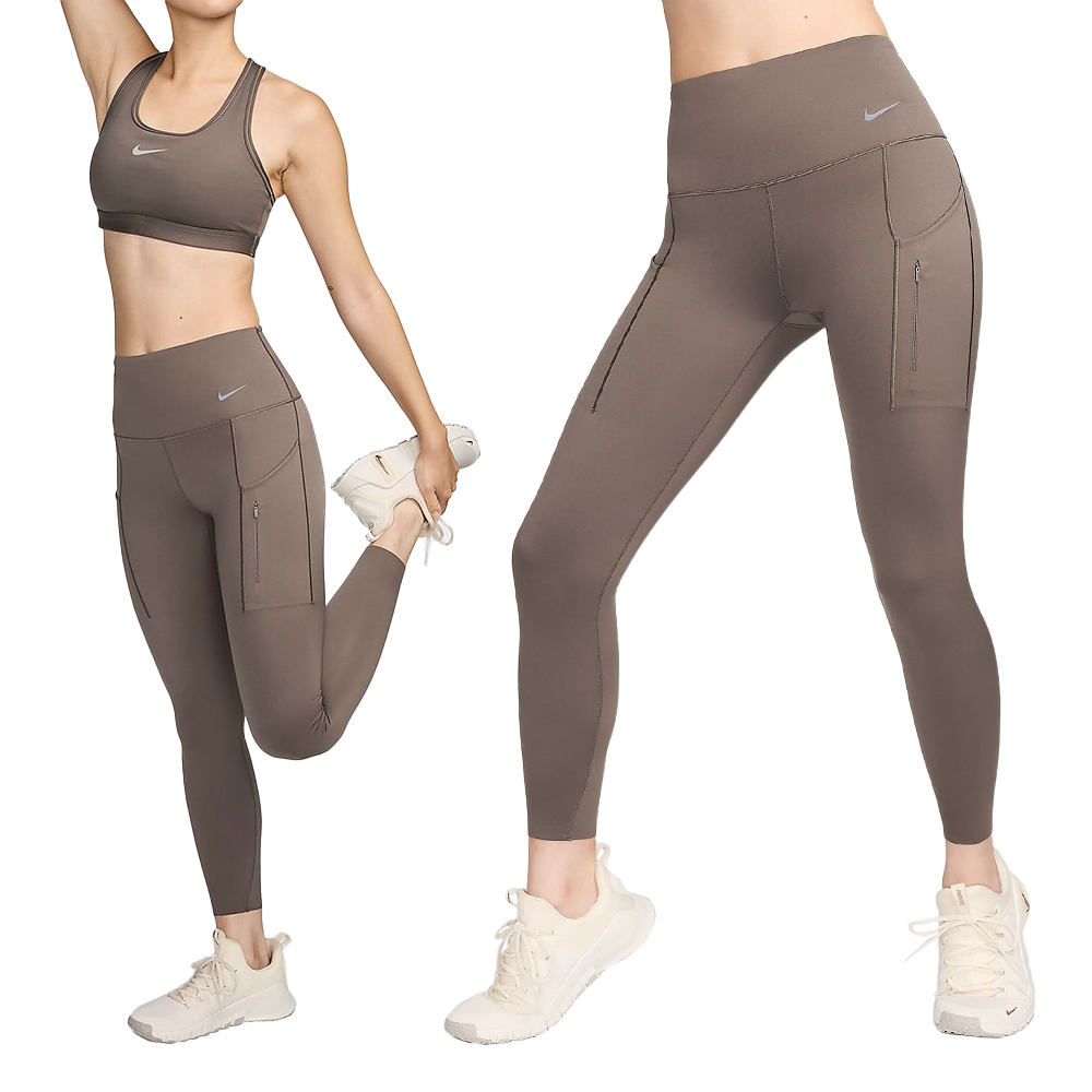 Nike NK DF GO HR 78 TGHT 女款 咖啡色 束褲 反光 Logo 長褲 緊身褲 DQ5640-004