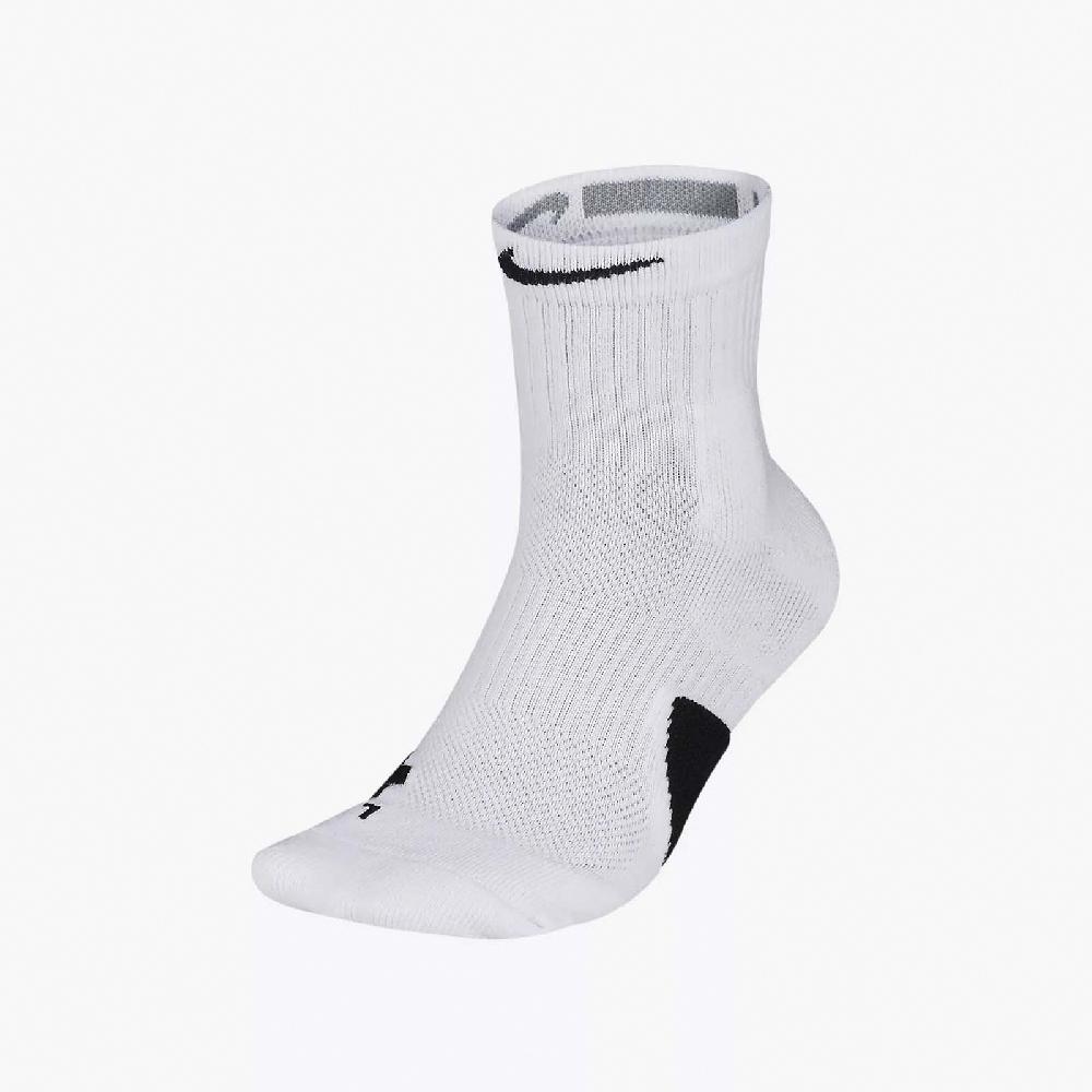 Nike 襪子 Elite Mid 男女款 白 單雙入 菁英 中筒襪 籃球襪 運動 SX7625-100