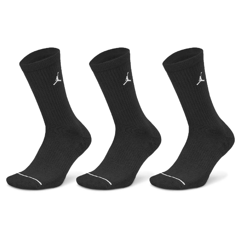 Nike 耐吉 襪子 Jordan Everyday 男女款 黑 長襪 刺繡 三雙入 喬丹 飛人 DX9632-010