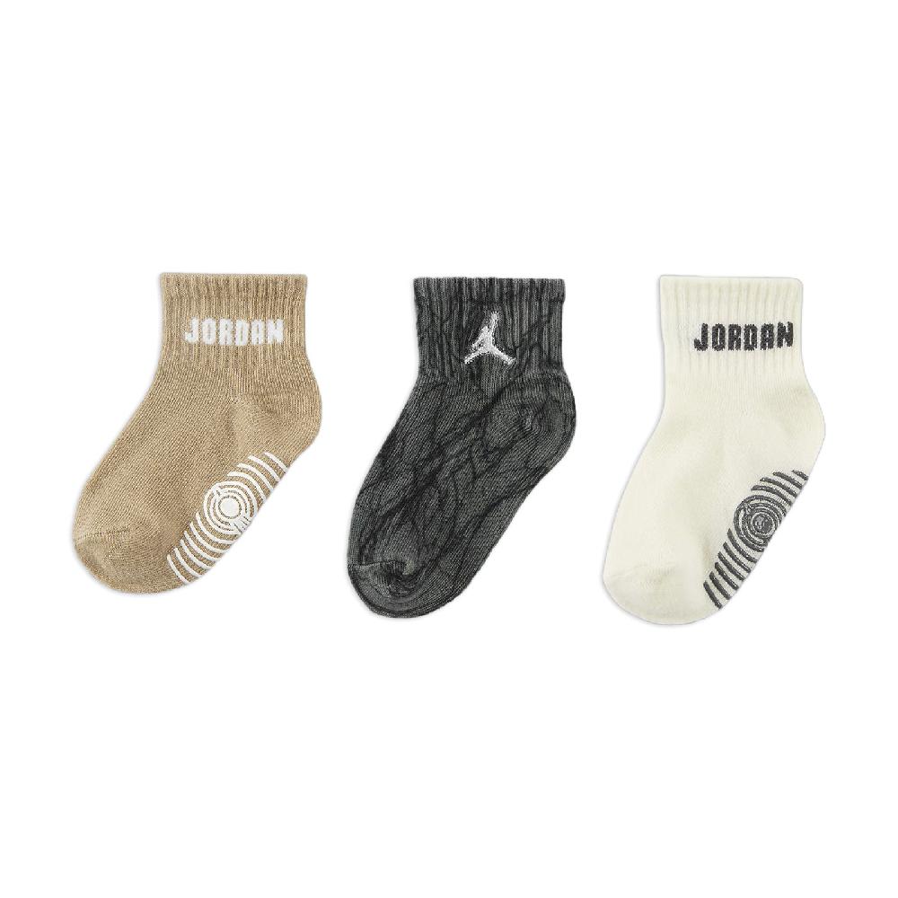 Nike 耐吉 寶寶襪 Jordan Lightweight 短襪 奶茶色 灰 嬰兒襪 3雙入 JD2423051TD-002