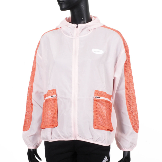Nike [DM7758-610 女 連帽外套 運動 休閒 慢跑 防風 防曬 薄款 輕質 透氣 舒適 粉橘