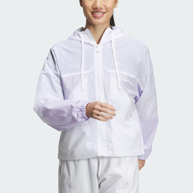 Adidas RCO WV JKT2 [IP0751 女 連帽 外套 風衣 亞洲版 運動 訓練 寬鬆 輕便 白紫