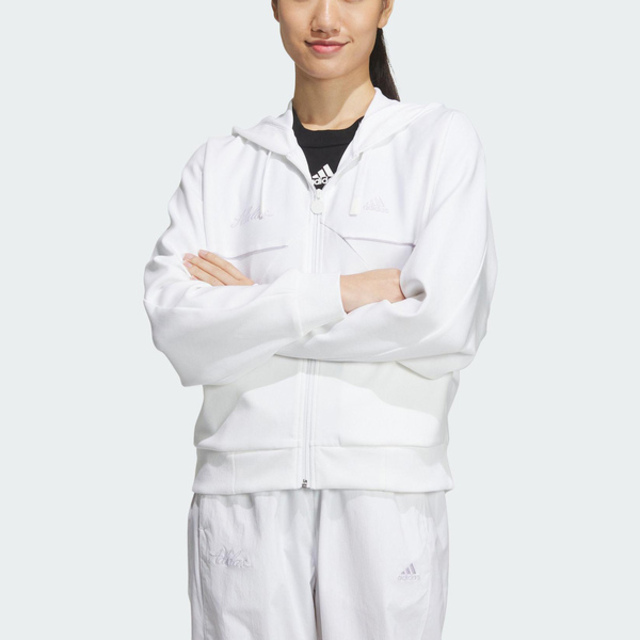 Adidas RCO KN JKT [IP7095 女 連帽 外套 亞洲版 運動 訓練 休閒 舒適 棉質 白