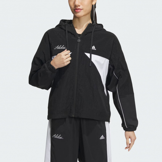 Adidas RCO WV JKT2 [IP0753 女 連帽 外套 風衣 亞洲版 運動 訓練 寬鬆 輕便 黑白