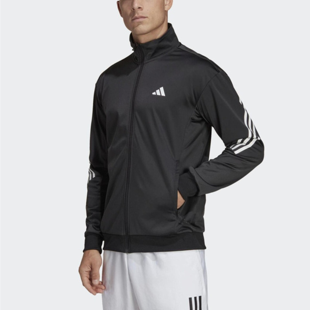 Adidas 3S KNIT JKT [HT7176 男 立領 外套 亞洲版 運動 網球 訓練 吸濕 排汗 愛迪達 黑