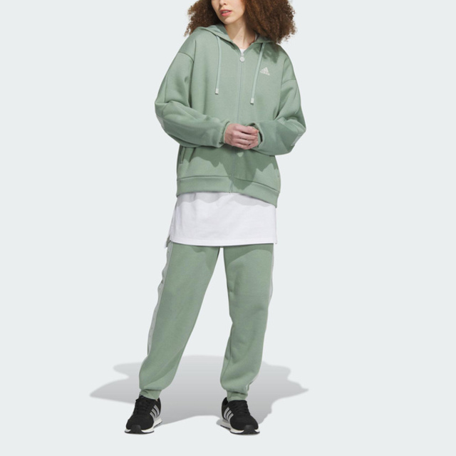 Adidas Word Fz Hoodie [IK9894 女 連帽 外套 亞洲版 運動 訓練 休閒 寬鬆 舒適 綠