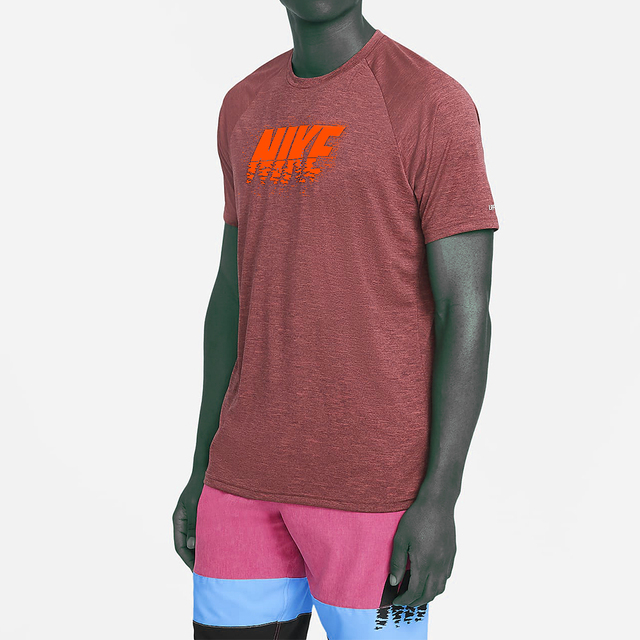 Nike Heather Sunset [NESSB660-631 男 T恤 短袖 防曬衣 抗UV 運動 舒適 紅