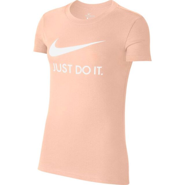 Nike As W Nsw Tee JDI Slim [CI1384-664 女 短袖 上衣 T恤 圓領 合身 粉橘
