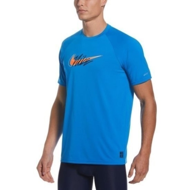 Nike Script Logo [NESSC653-458 男 T恤 短袖 上衣 防曬衣 抗UV 吸濕 排汗藍