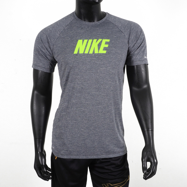 Nike Logo Heather [NESSC677-001 男 T恤 短袖 上衣 防曬衣 抗UV 速乾 黑灰