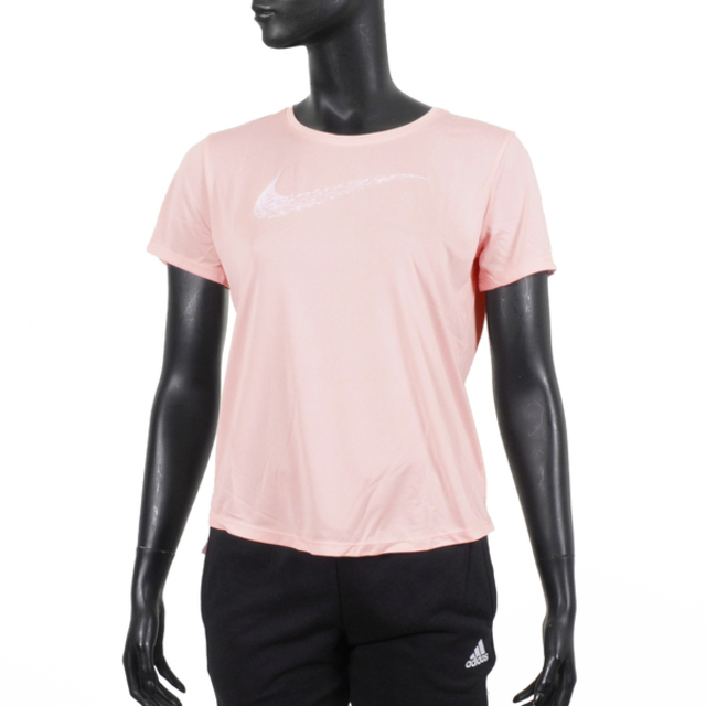 Nike AS W NK Swoosh Run SS Top [DM7778-610 女 短袖 上衣 T恤 慢跑 粉