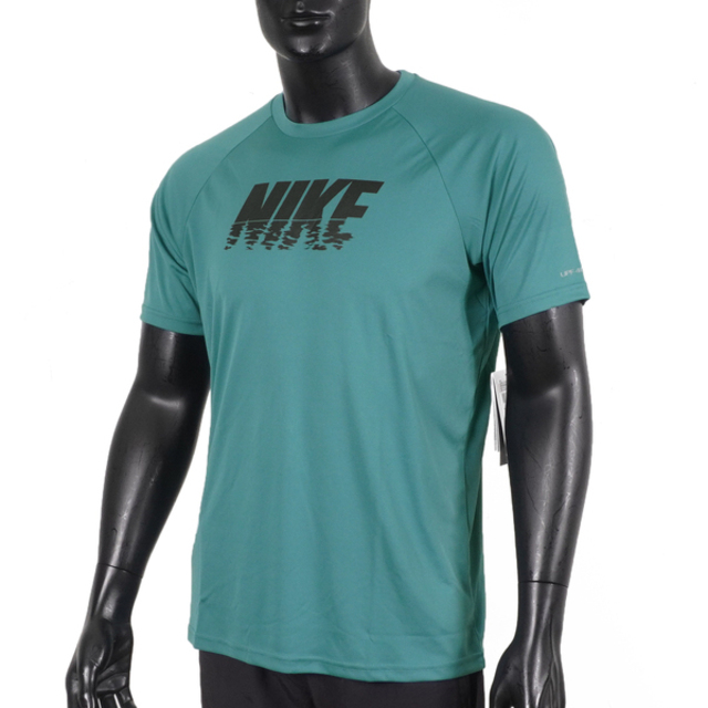 Nike Sunset Logo [NESSC690-344 男 短袖上衣 T恤 抗UV 速乾 運動 訓練 戲水 藍綠