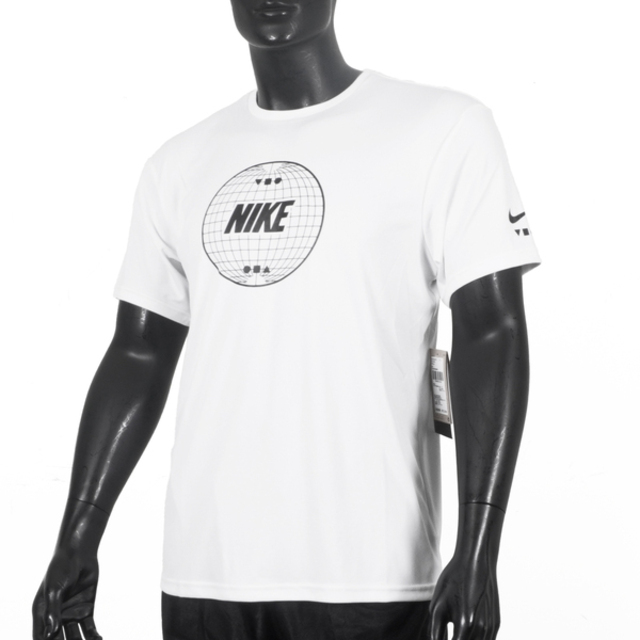 Nike [NESSE476-100 男 短袖 上衣 防曬衣 T恤 抗UV 運動 休閒 透氣 舒適 白