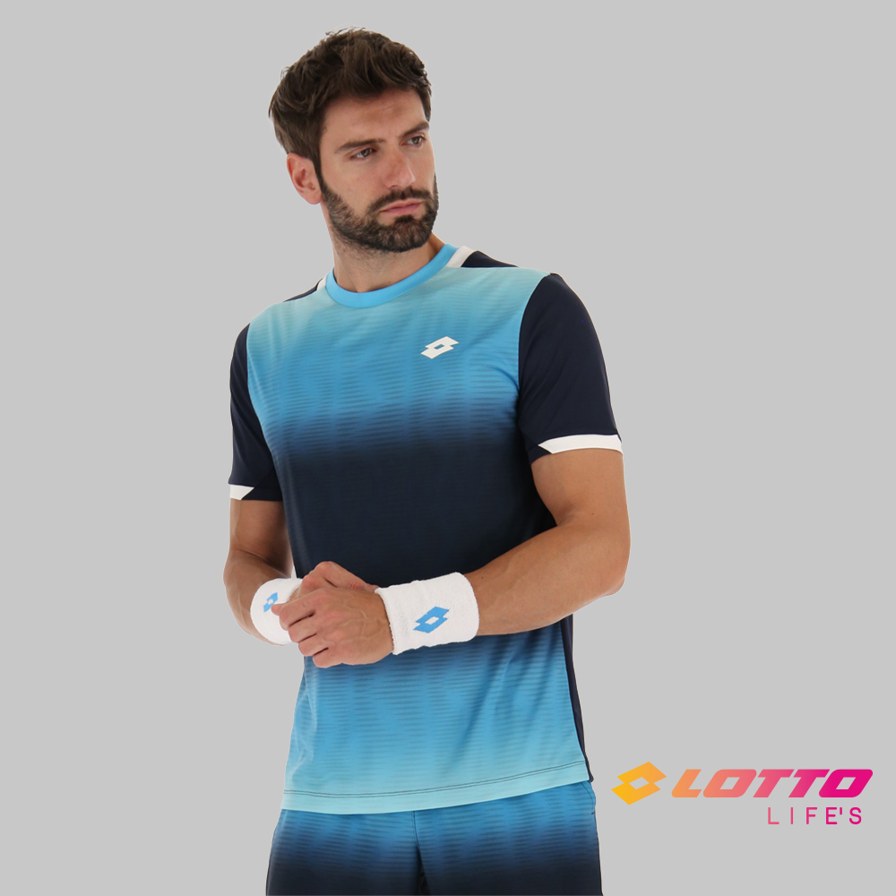 【LOTTO 義大利】男 專業網球T-SHIRT(海藍)