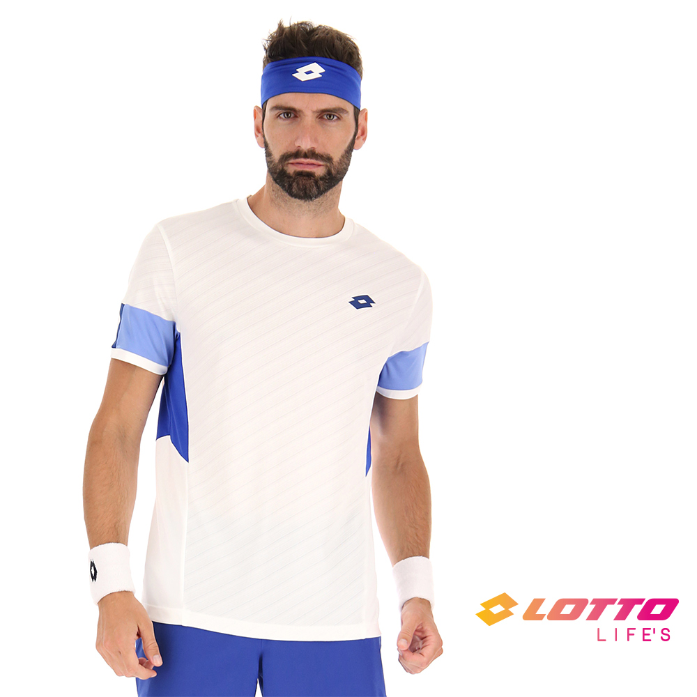 【LOTTO 義大利】男 專業網球T-SHIRT(白)