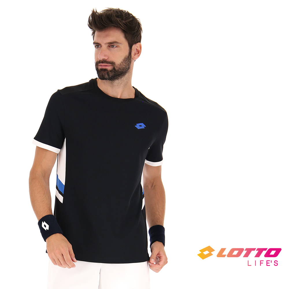 【LOTTO 義大利】男 專業網球T-SHIRT(黑)