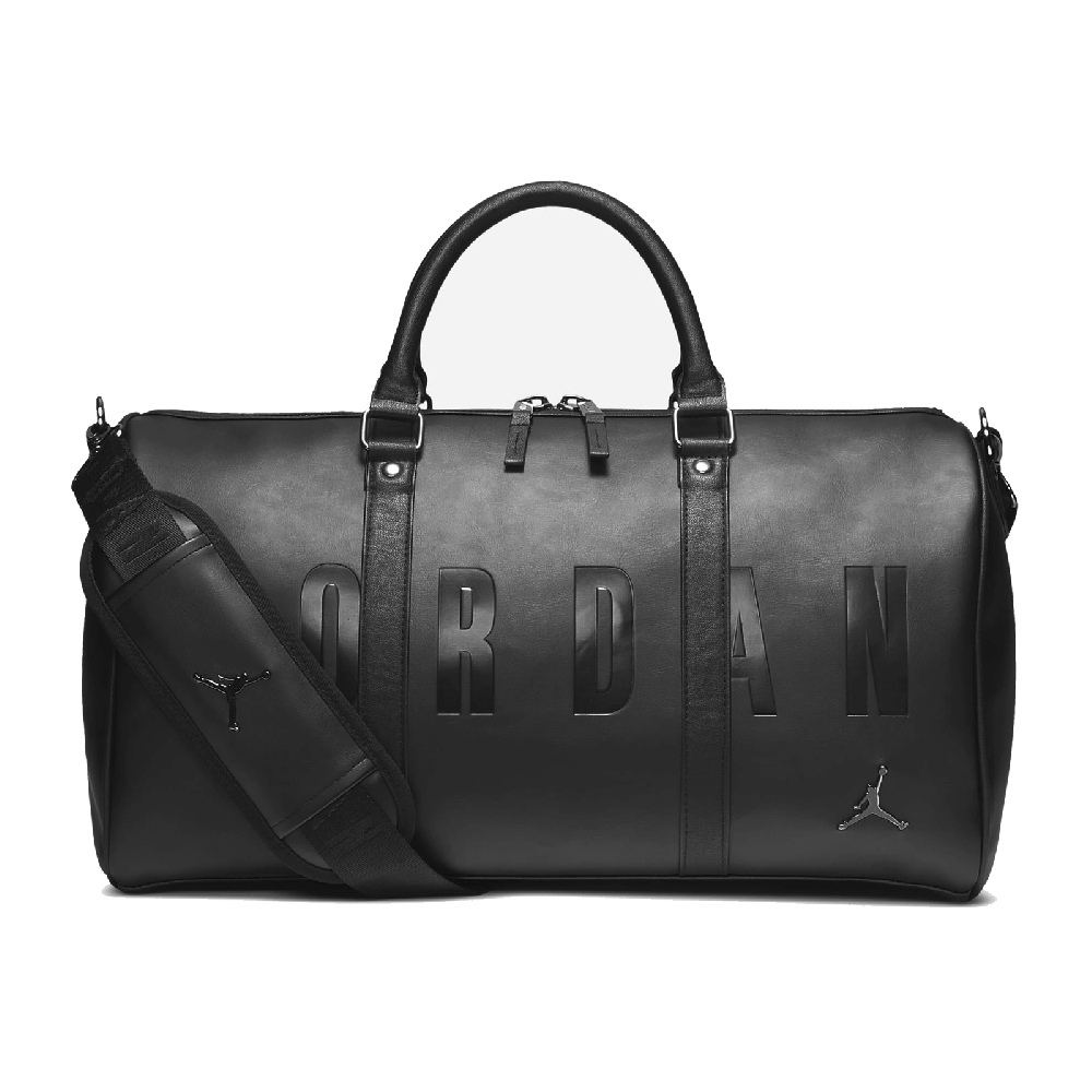 Nike 手提包 Jordan Duffle Bag 男女款 喬丹 飛人 外出 旅行 行李袋 斜背 黑 銀 JD2023013AD-001