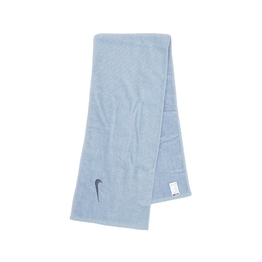 Nike 耐吉 毛巾 Solid Core Towel 藍 純棉 吸汗 刺繡 長版 健身 訓練 球類 運動毛巾 N100154040-9NS