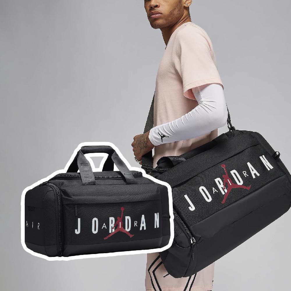 Nike 耐吉 健身包 Jordan Velocity 黑 紅 可調背帶 多夾層 手提包 側背包 旅行袋 JD2423006AD-001