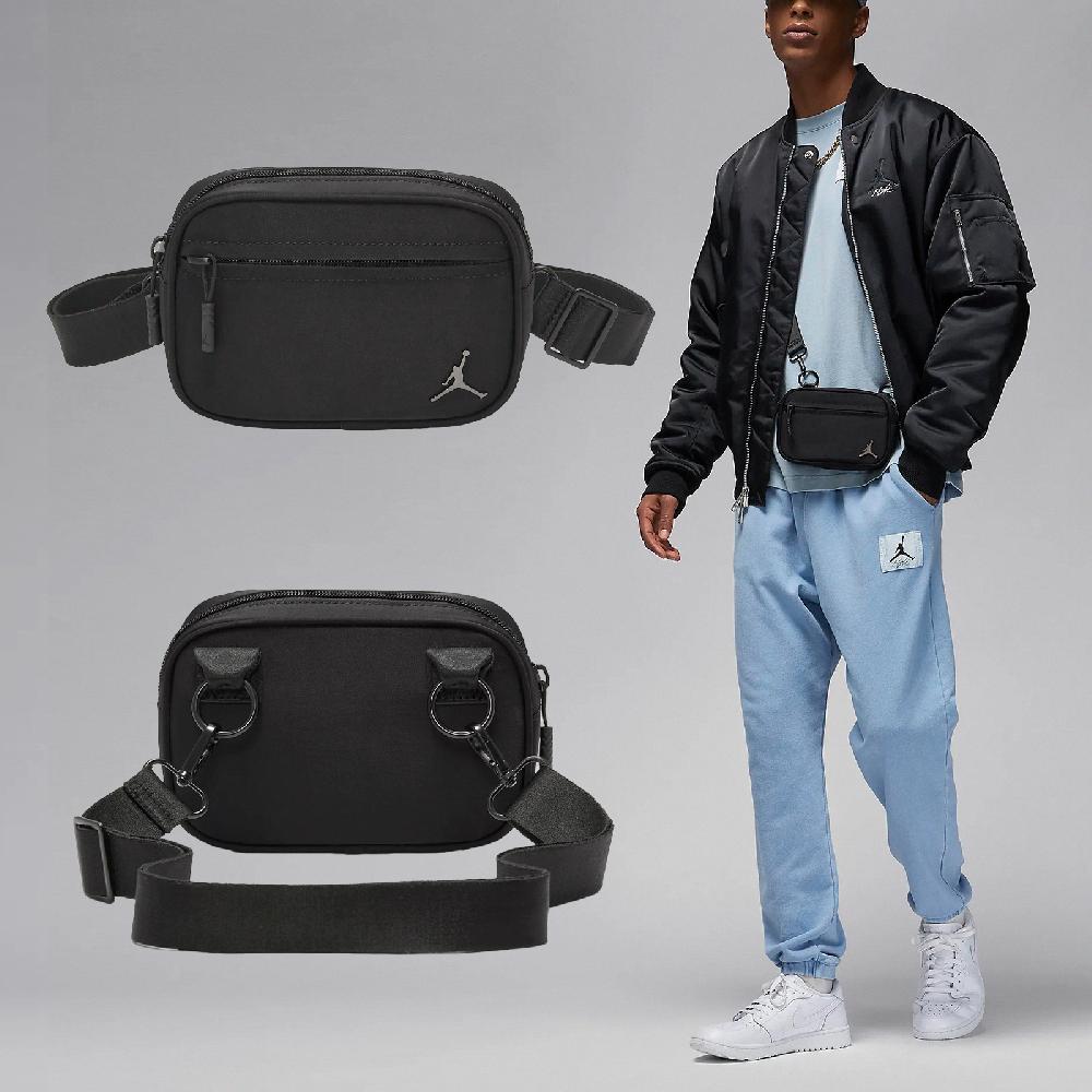 Nike 耐吉 小包 Jordan Alpha Shoulder Bag 黑 銀 可調背帶 肩背包 側背包 隨行包 JD2413046AD-001