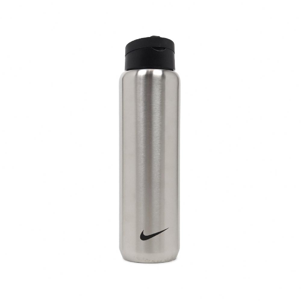Nike 耐吉 水壺 Straw Bottle 24oz 銀 黑 不鏽鋼 可拆吸管 保冷 耐刮 運動水壺 N100163295-324