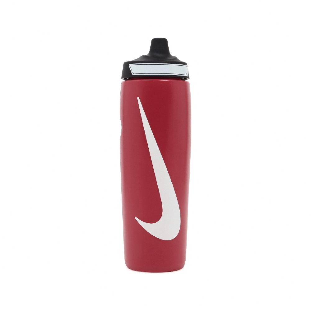 Nike 耐吉 水壺 Refuel Water Bottle 24 oz 紅 白 可擠壓 單車 運動水壺 N100766669-224