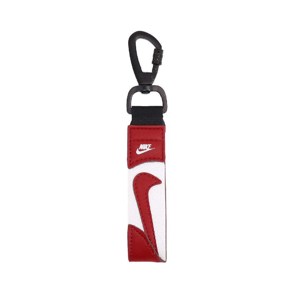 Nike 耐吉 鑰匙圈 Premium Key Holder 紅 白 皮革 勾勾 荔枝皮 N101104864-2OS