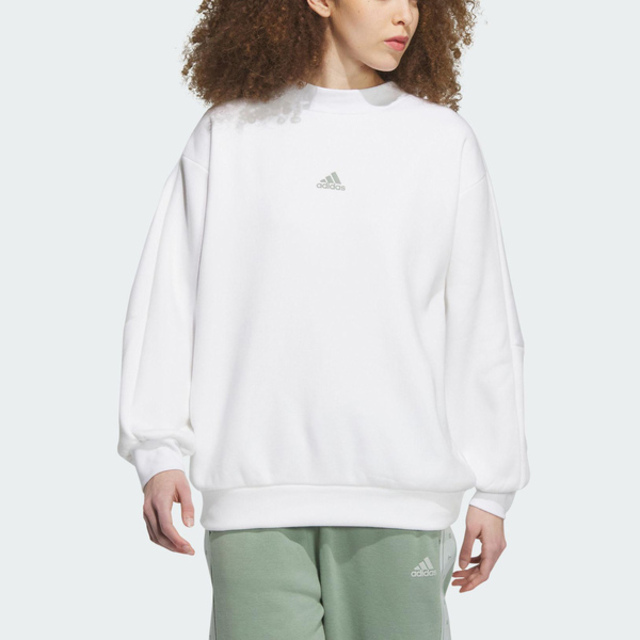Adidas Word Sweatshirt [IK9886 女 長袖 上衣 亞洲版 運動 訓練 休閒 寬鬆 白綠